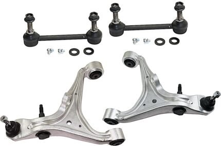 TrueDrive 4-Piece Kit Front, Driver and Passenger Side, Lower Control Arms, Includes (2) Control Arm and (2) Sway Bar Link