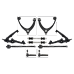 TrueDrive 10-Piece Kit Front, Driver and Passenger Side, Upper and Lower Control Arms, Includes (4) Control Arm, (2) Sway Bar Link, and (4) Tie Rod End