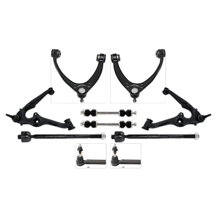 TrueDrive 10-Piece Kit Front, Driver and Passenger Side, Upper and Lower Control Arms, Includes (4) Control Arm, (2) Sway Bar Link, and (4) Tie Rod End