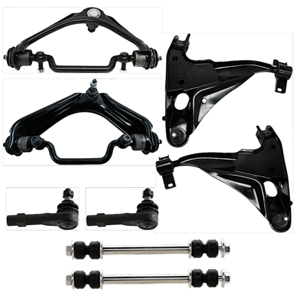 TrueDrive 8-Piece Kit Front, Driver and Passenger Side Suspension Kit, Includes (4) Control Arm, (2) Sway Bar Link, and (2) Tie Rod End