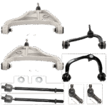 TrueDrive 8-Piece Kit Front, Driver and Passenger Side, Inner and Outer, Upper and Lower Control Arms, Includes (4) Control Arm and (4) Tie Rod End