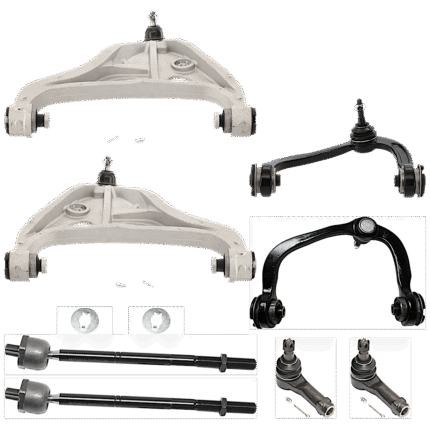TrueDrive 8-Piece Kit Front, Driver and Passenger Side, Inner and Outer, Upper and Lower Control Arms, Includes (4) Control Arm and (4) Tie Rod End