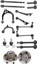 TrueDrive 16-Piece Kit Front, Driver and Passenger Side, Upper and Lower, Forward and Rearward Control Arm Kit, Includes (2) Ball Joint, (6) Control Arm, (2) Sway Bar Link, (4) Tie Rod End, and (2) Wheel Hub