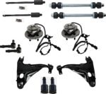 TrueDrive 12-Piece Kit Front, Driver and Passenger Side Control Arms, Includes (2) Ball Joint, (2) Control Arm, (2) Sway Bar Link, (4) Tie Rod End, and (2) Wheel Hub