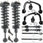 TrueDrive 12-Piece Kit Front, Driver and Passenger Side, Inner and Outer, Upper and Lower Suspension Kit, Includes (2) Ball Joint, (2) Control Arm, (2) Loaded Strut, (2) Sway Bar Link, and (4) Tie Rod End