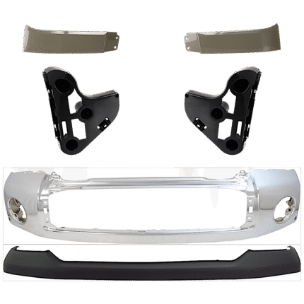Replacement 6-Piece Kit, Bumper, Chrome, Includes (1) Bumper, (2) Bumper Bracket, (1) Bumper Cover, and (2) Headlight Filler