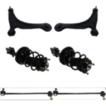 TrueDrive 6-Piece Kit Front, Driver and Passenger Side Fully Loaded Struts with Control Arms, and Sway Bar Links