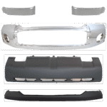 Replacement 5-Piece Kit, Bumper, Chrome, Includes (1) Bumper, (1) Bumper Cover, (2) Headlight Filler, and (1) Valance