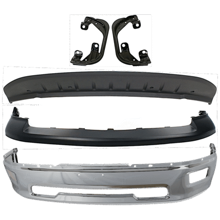 Replacement 5-Piece Kit, Bumper, For Models Without Sport Package, Chrome, Includes (1) Bumper, (1) Bumper Cover, (2) Fog Light Bracket, and (1) Valance