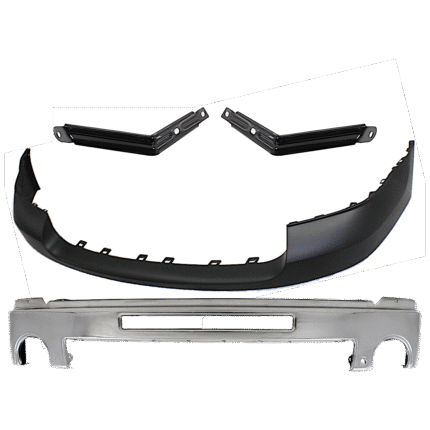 Replacement 4-Piece Kit, Bumper, Chrome, Includes (1) Bumper, (2) Bumper Bracket, and (1) Bumper Cover