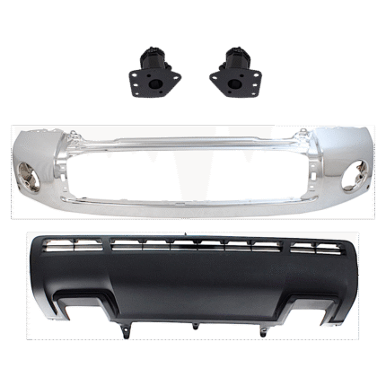 Replacement 4-Piece Kit, Bumper, Chrome, Includes (1) Bumper, (2) Bumper Bracket, and (1) Valance