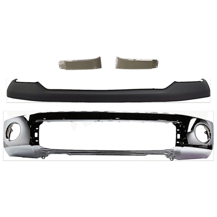 Replacement 4-Piece Kit, Bumper, Chrome, Includes (1) Bumper, (1) Bumper Cover, and (2) Headlight Filler