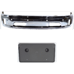 Replacement 2-Piece Kit, Front, Lower Bumper, For Models With Two Piece Bumper Type, Chrome, Includes (1) Bumper and (1) License Plate Bracket