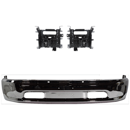 Replacement 3-Piece Kit, Front Bumper, Chrome, Includes (1) Bumper and (2) Bumper Bracket