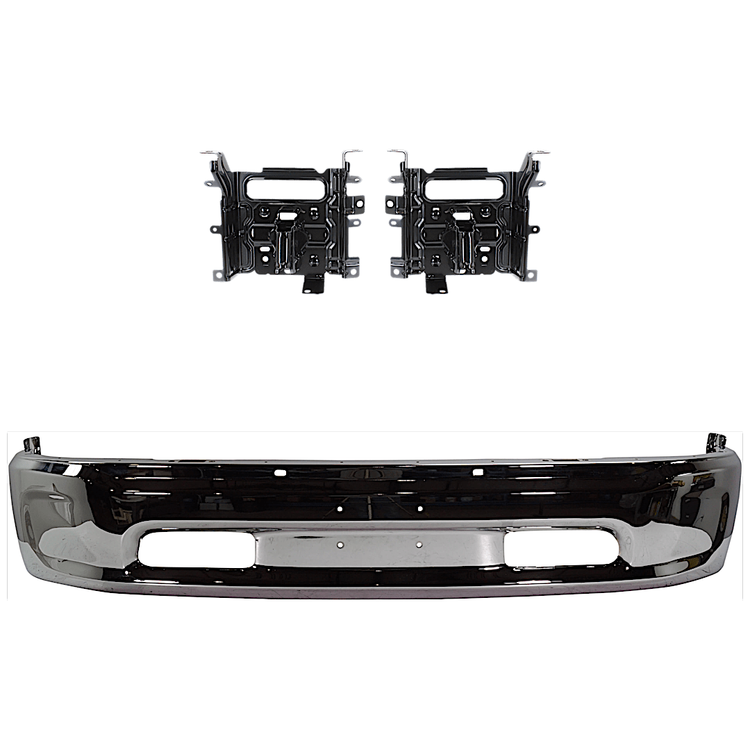 kit-072924-c3698_1.png Replacement 3-Piece Kit, Front Bumper, Chrome, Includes (1) Bumper and (2) Bumper Bracket - Image 1