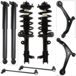 TrueDrive 8-Piece Kit Front and Rear, Driver and Passenger Side Shock and Fully Loaded Strut with Control Arms, and Sway Bar Links