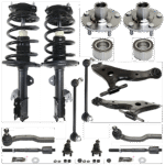 TrueDrive 16-Piece Kit Fully Loaded Strut Includes Ball Joint, Control Arm, Sway Bar Link, Tie Rod End, Wheel Bearing, and Wheel Hub