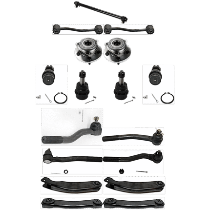 TrueDrive 17-Piece Kit Wheel Hub, 5 Lugs, With Bearing, 4WD Includes (2) Wheel Bearing and (2) Wheel Hub