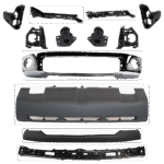 Replacement 12-Piece Kit, Front Bumper, Chrome, Includes (1) Bumper, (6) Bumper Bracket, (1) Bumper Cover, (3) Bumper Retainer, and (1) Valance