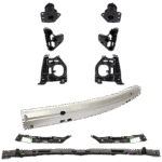 Replacement 10-Piece Kit Front Bumper Reinforcement, Aluminum, Includes (6) Bumper Bracket, (1) Bumper Reinforcement, and (3) Bumper Retainer