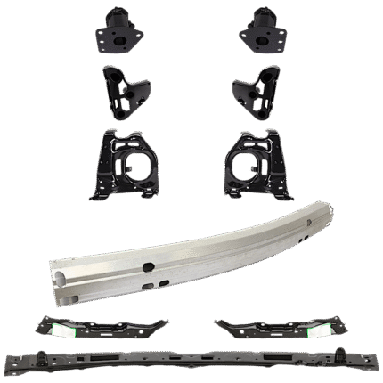 Replacement 10-Piece Kit Front Bumper Reinforcement, Aluminum, Includes (6) Bumper Bracket, (1) Bumper Reinforcement, and (3) Bumper Retainer