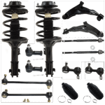 TrueDrive 14-Piece Kit Fully Loaded Struts Includes Control Arms, Steering Rack Boots, Sway Bar Links, and Tie Rod Ends, Hatchback