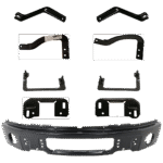 Replacement 9-Piece Kit, Front Bumper, Powdercoated Black, Includes (1) Bumper and (8) Bumper Bracket