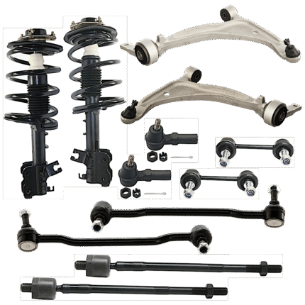 TrueDrive 12-Piece Kit Fully Loaded Strut with Control Arm, Sway Bar Link, and Tie Rod End