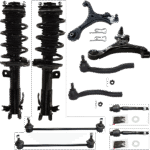 TrueDrive 10-Piece Kit Front, Driver and Passenger Side Fully Loaded Struts Includes Control Arms, Sway Bar Links, and Tie Rod Ends, Sedan