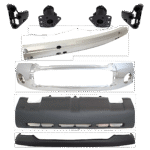 Replacement 8-Piece Kit, Bumper, Chrome, Includes (1) Bumper, (4) Bumper Bracket, (1) Bumper Cover, (1) Bumper Reinforcement, and (1) Valance