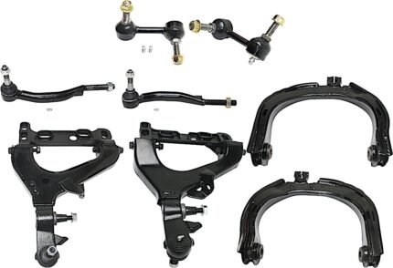 TrueDrive 8-Piece Kit Front, Driver and Passenger Side, Upper and Lower Control Arms, Includes (4) Control Arm, (2) Sway Bar Link, and (2) Tie Rod End