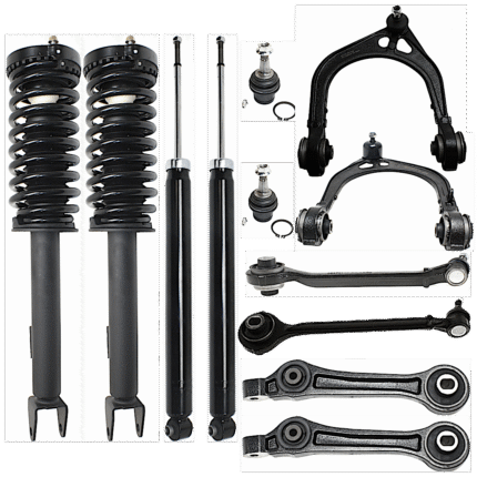 TrueDrive 12-Piece Kit Front and Rear, Driver amd Passenger Side Shock and Fully Loaded Strut, RWD, RWD, Without Police Package, Without Performance Suspension