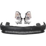 Replacement 5-Piece Kit Driver and Passenger Side HID/Xenon Headlight, With bulb(s), Except Export Models (Non- US Market), OE Replacement, Includes (1) Bumper Cover, (2) Fog Light and (2) Headlight