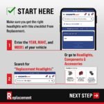 Replacement 4-Piece Kit, Driver Side Halogen Headlight, With bulb(s), Without HID Lamps, OE Replacement, Includes (1) Bumper Cover, (1) Grille Assembly, (1) Fog Light and (1) Headlight - Image 11