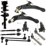 TrueDrive 13-Piece Kit Front, Driver and Passenger Side Suspension Kit, Includes (2) Ball Joint, (2) Control Arm, (1) Loaded Strut, (2) Steering Rack Boot, (2) Sway Bar Link, and (4) Tie Rod End