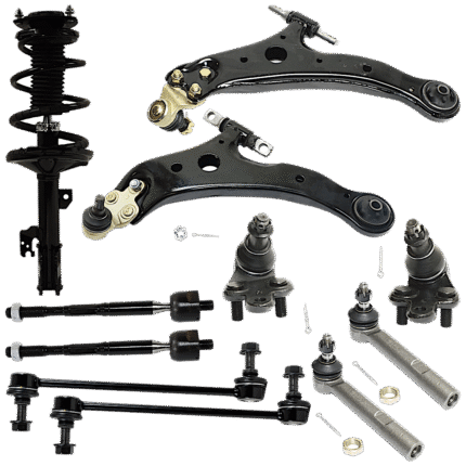 TrueDrive 13-Piece Kit Front, Driver and Passenger Side Suspension Kit, Includes (2) Ball Joint, (2) Control Arm, (1) Loaded Strut, (2) Steering Rack Boot, (2) Sway Bar Link, and (4) Tie Rod End