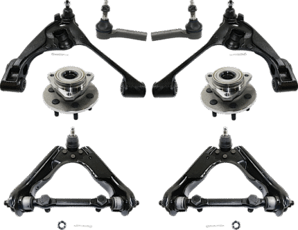 TrueDrive 8-Piece Kit Front, Driver and Passenger Side, Upper and Lower Control Arm, 2-Wheel ABS, Four Wheel Drive, includes Tie Rod Ends and Wheel Hubs