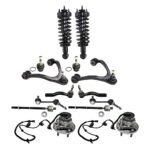 TrueDrive 14-Piece Kit Front, Driver and Passenger Side, Upper Control Arm Kit, Includes (2) Ball Joint, (2) Control Arm, (2) Loaded Strut, (2) Sway Bar Link, (4) Tie Rod End, and (2) Wheel Hub