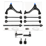 TrueDrive 12-Piece Kit Front, Driver and Passenger Side, Lower Control Arms, Includes (2) Ball Joint, (2) Control Arm, (4) Sway Bar Link, and (4) Tie Rod End
