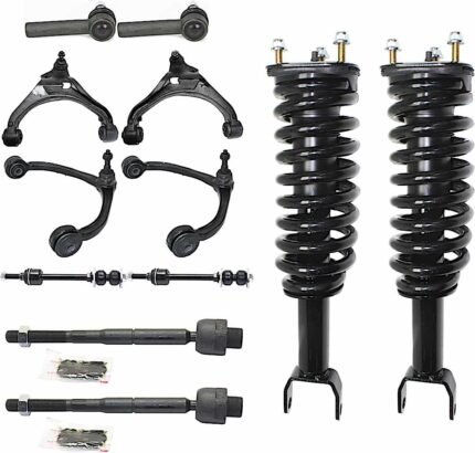 TrueDrive 12-Piece Kit Front, Driver and Passenger Side, Upper and Lower Control Arms with Loaded Struts, Sway Bar Links, and Tie Rod Ends, All Wheel Drive/Four Wheel Drive
