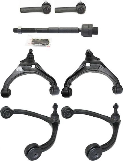 TrueDrive 8-Piece Kit Front, Driver and Passenger Side, Upper and Lower Control Arm Kit, Includes (4) Control Arm and (4) Tie Rod End