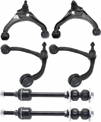 TrueDrive 6-Piece Kit Front, Driver and Passenger Side, Upper and Lower Control Arm Kit, Includes (4) Control Arm and (2) Sway Bar Link