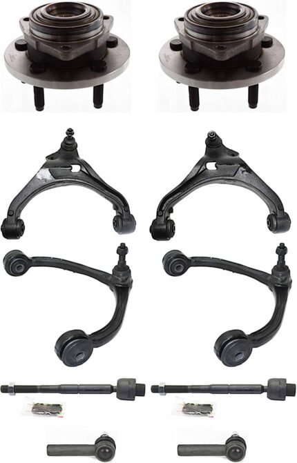 TrueDrive 10-Piece Kit Front, Driver and Passenger Side, Upper and Lower Control Arm, includes Tie Rod Ends and Wheel Hubs
