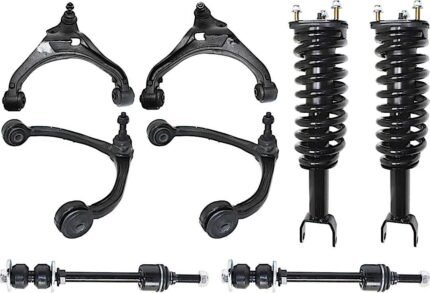 TrueDrive 8-Piece Kit Front, Driver and Passenger Side, Upper and Lower Control Arms with Loaded Struts, and Sway Bar Links, All Wheel Drive/Four Wheel Drive