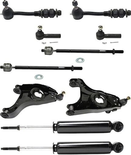 TrueDrive 10-Piece Kit Front, Driver and Passenger Side, Lower Control Arm Kit, Includes (2) Control Arm, (2) Shock Absorber, (2) Sway Bar Link, and (4) Tie Rod End