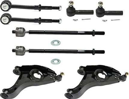 TrueDrive 8-Piece Kit Front, Driver and Passenger Side, Lower Control Arm Kit, Includes (2) Control Arm, (2) Sway Bar Link, and (4) Tie Rod End