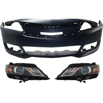 Replacement 3-Piece Kit Driver and Passenger Side Halogen Headlight, With bulb(s), OE Replacement, Includes (2) Headlight and (1) Bumper Cover