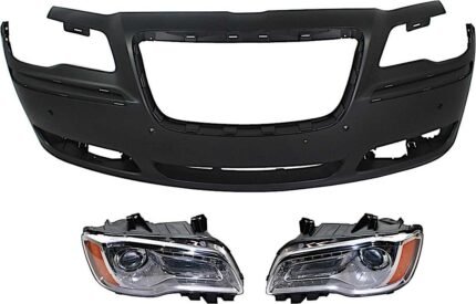 Replacement 3-Piece Kit Driver and Passenger Side Halogen Headlight, With bulb(s), OE Replacement, CAPA Certified, Includes (1) Bumper Cover and (2) Headlight