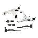 TrueDrive 6-Piece Kit Front, Driver and Passenger Side, Lower, Inner and Outer Control Arms, Includes (2) Control Arm and (4) Tie Rod End