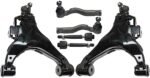 TrueDrive 6-Piece Kit Front, Driver and Passenger Side, Lower Control Arm Kit, Includes (2) Control Arm and (4) Tie Rod End